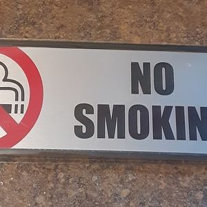 Cosco Brushed Metal Sign NO SMOKING 3" X 9" -
